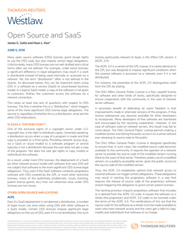 Open Source and Saas James G