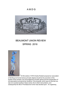 A M D G Beaumont Union Review Spring 2016