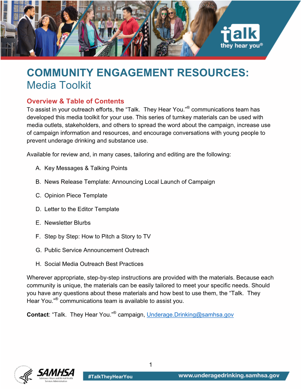 COMMUNITY ENGAGEMENT RESOURCES: Media Toolkit - DocsLib