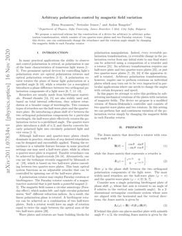 Arbitrary Polarization Control by Magnetic Field Variation