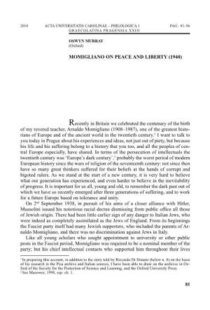 10. Momigliano on Peace and Liberty