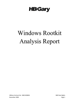 Windows Rootkit Analysis Report