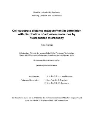 Cell-Substrate Distance Measurement in Correlation with Distribution of Adhesion Molecules by Uorescence Microscopy