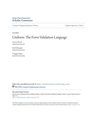Uniform: the Form Validation Language