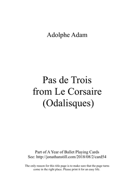 Pas De Trois from Le Corsaire (Odalisques)