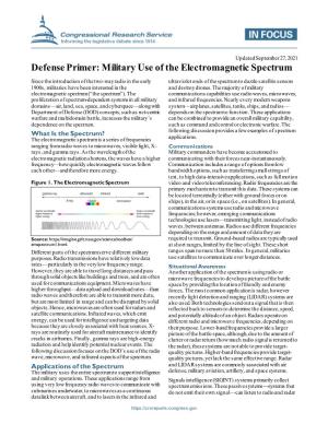 Defense Primer: Military Use of the Electromagnetic Spectrum