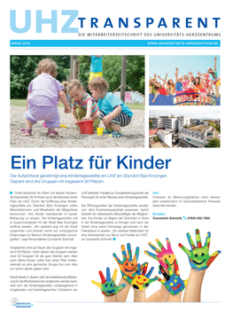 Ein Platz Für Kinder Der Aufsichtsrat Genehmigt Eine Kindertagesstätte Am UHZ Am Standort Bad Krozingen