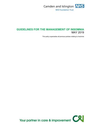 Insomnia Management Guidelines