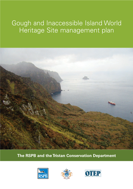 Gough and Inaccessible Island World Heritage Site Management Plan