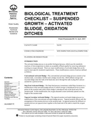 SUSPENDED GROWTH – ACTIVATED SLUDGE, OXIDATION PITCHES Page 2 Water Quality – Wastewater Technical Review and Guidance Water/Wastewater/#5.10, May 2001