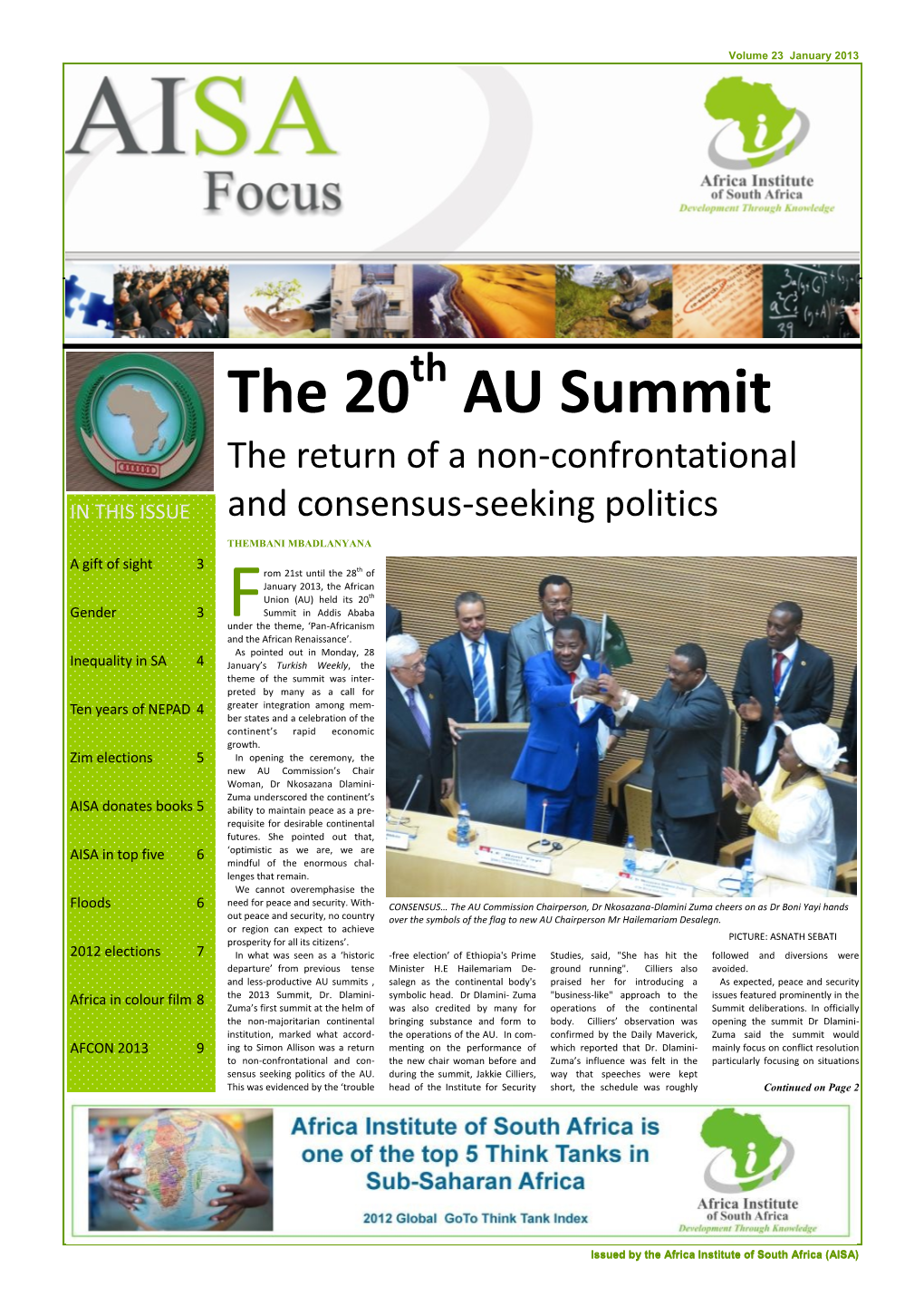 The 20 AU Summit the Return of a Non-Confrontational