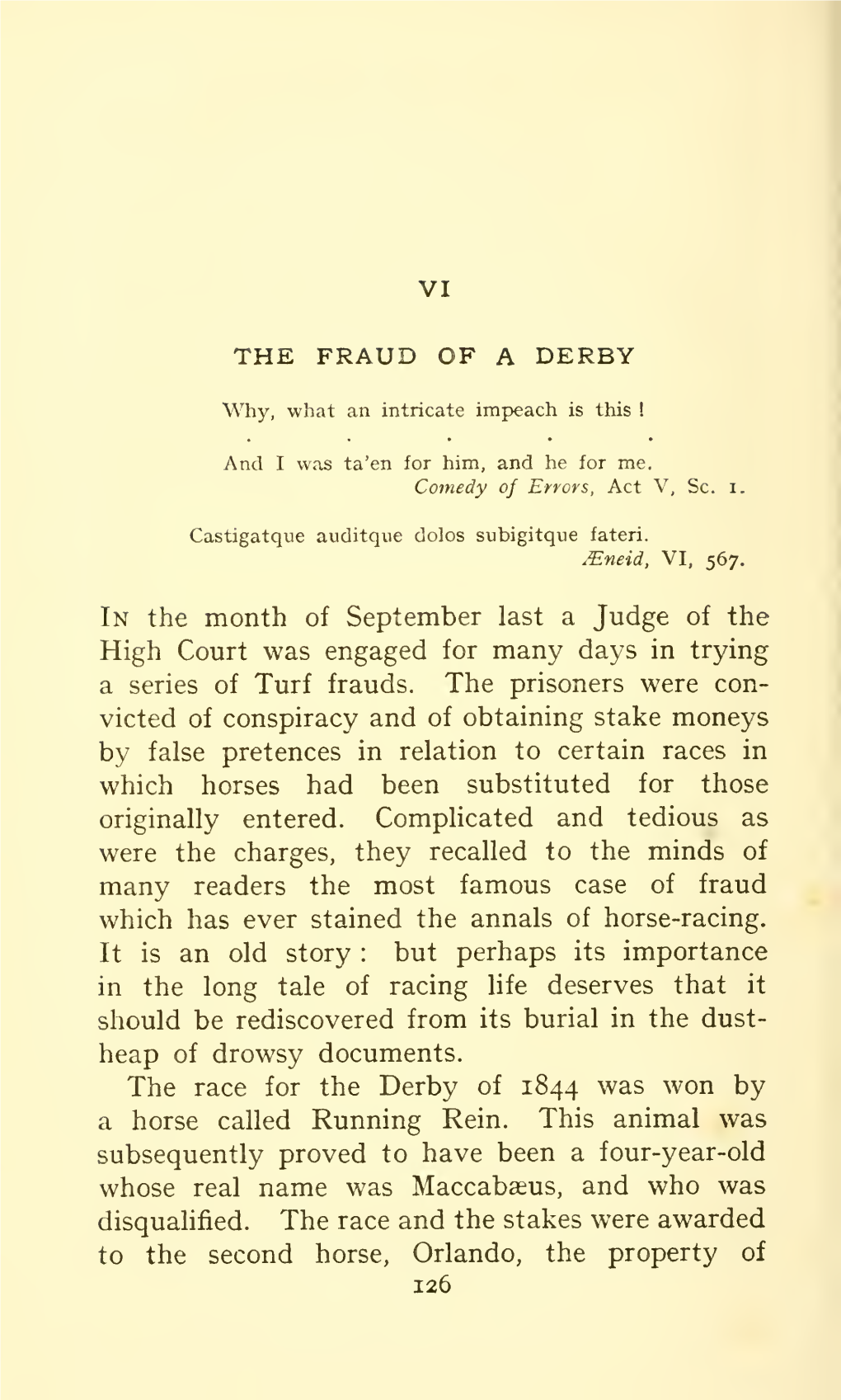 CHAPTERS from TURF HISTORY the Reform Bill He Won the Two Thousand Guineas with Archibald, a Small Horse of Exquisite Quality and a Great Favourite with the Public