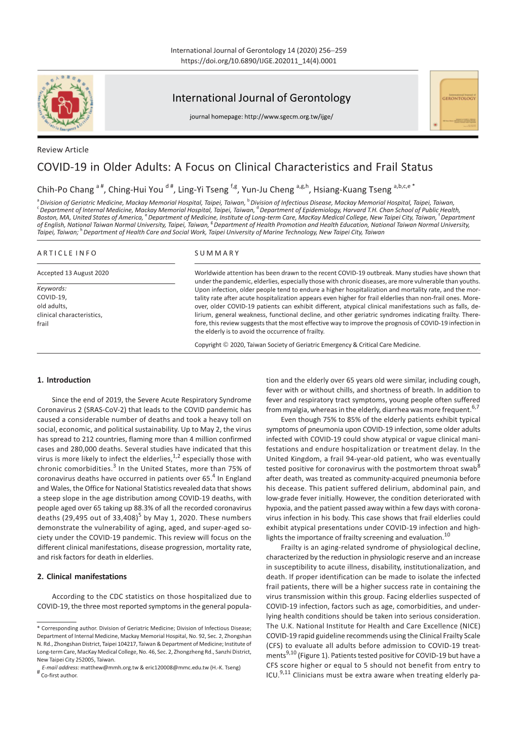 COVID-19 in Older Adults: a Focus on Clinical Characteristics and Frail Status