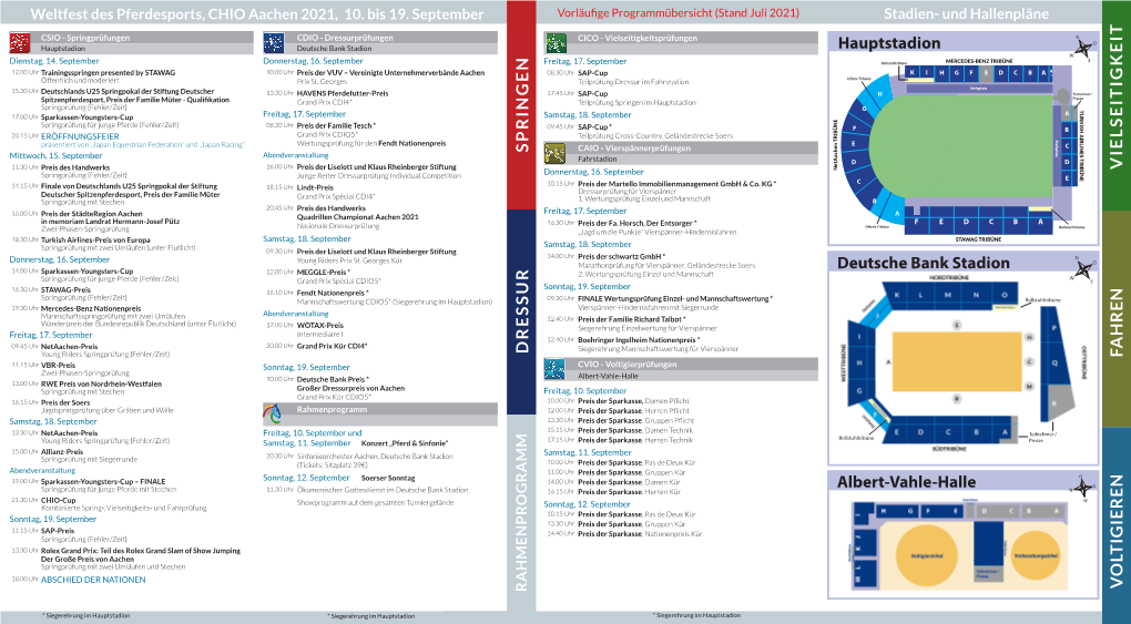 SPRINGEN DRESSUR V OLTIGIEREN FAHREN VIELSEITIGKEIT Hauptstadion Albert-Vahle-Halle Deutsche Bank Stadion