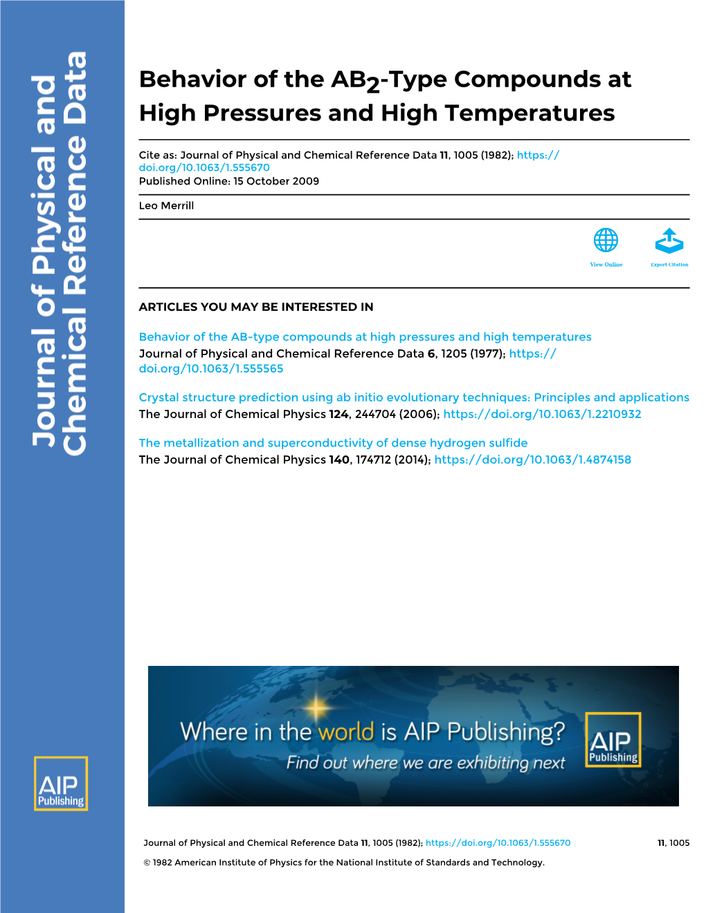 Behavior of the AB2-Type Compounds at High Pressures and High Temperatures