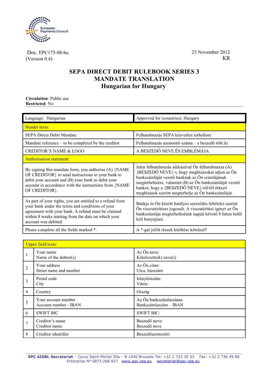 Sepa Direct Debit Rulebook Series 3