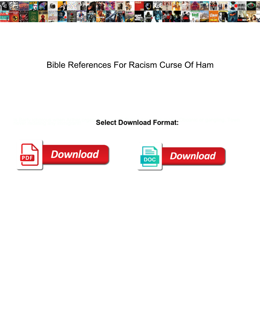 Bible References for Racism Curse of Ham
