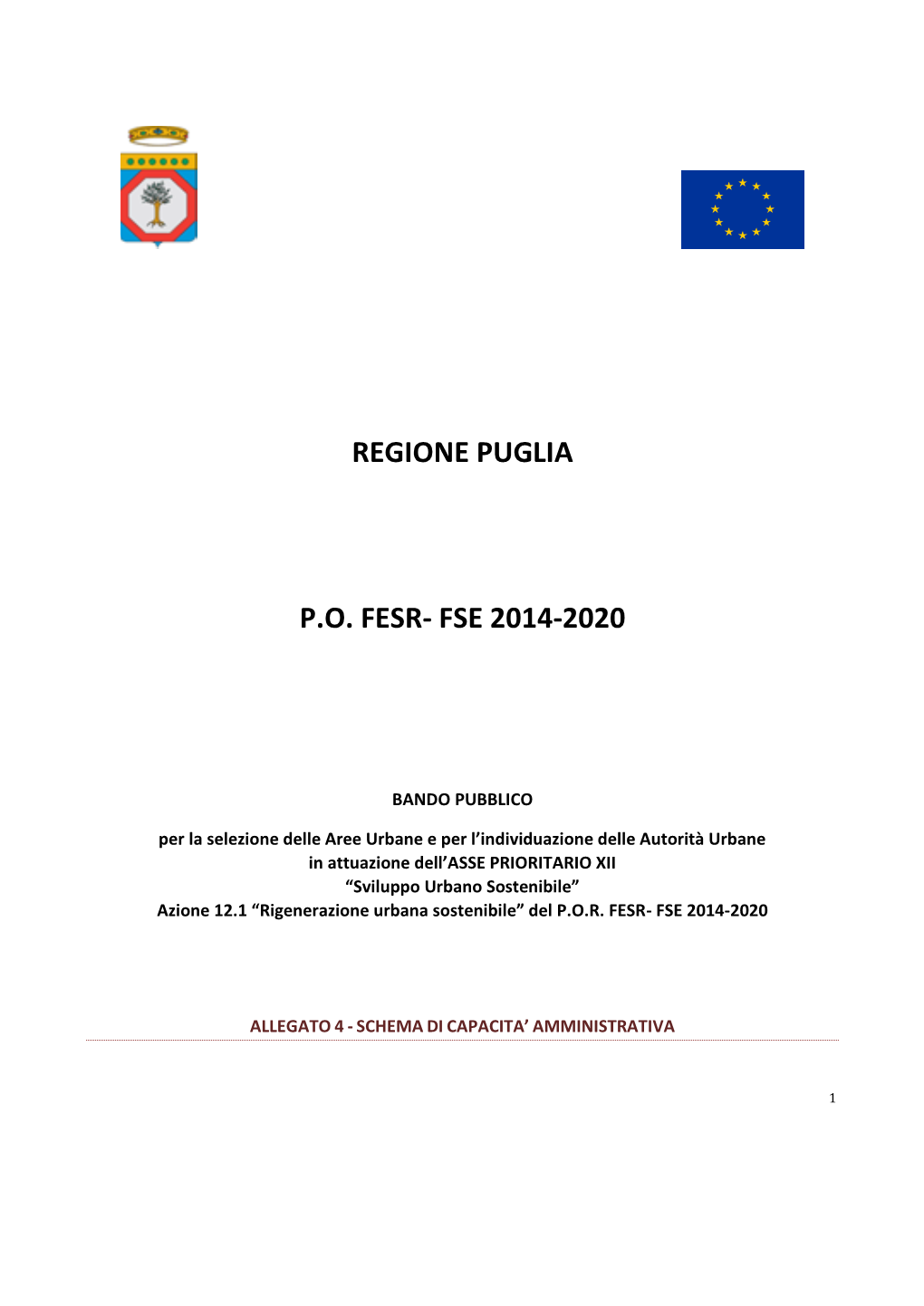 Regione Puglia P.O. Fesr- Fse 2014-2020