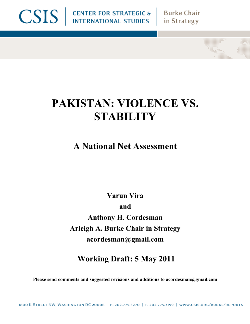 Pakistan: Violence Vs. Stability