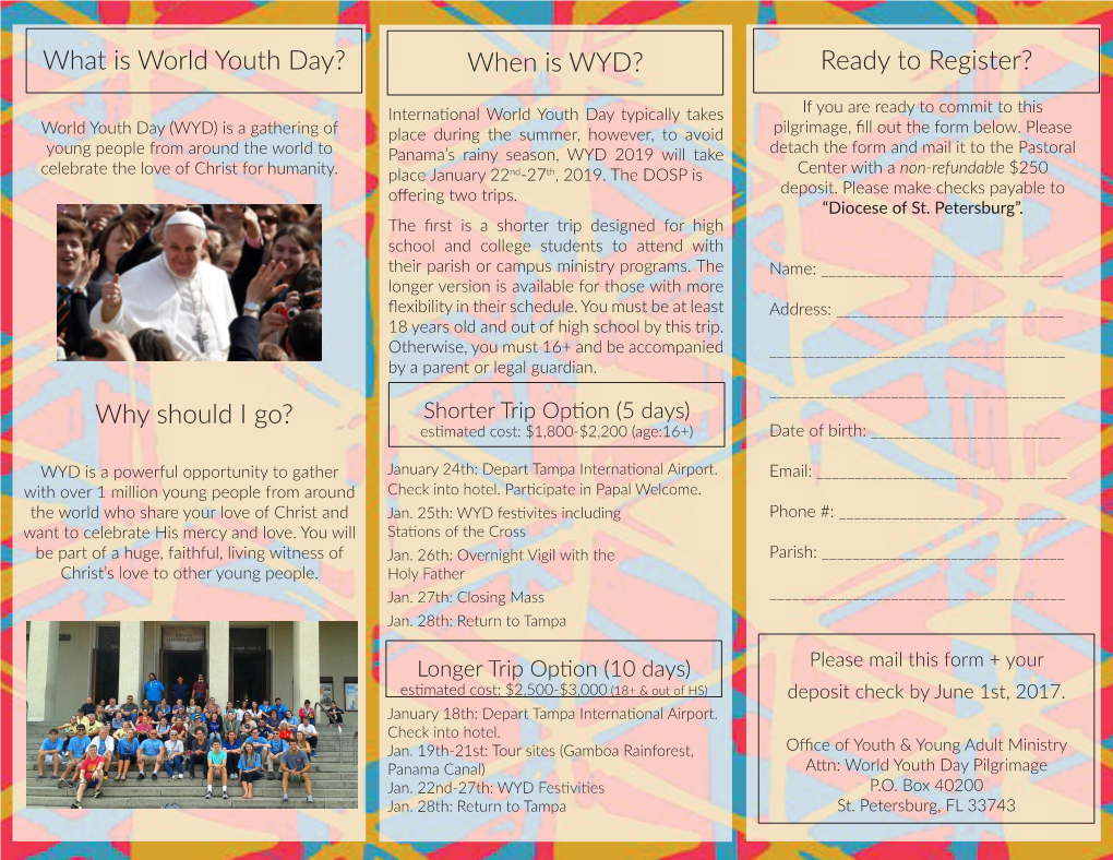 What Is World Youth Day? When Is WYD? Ready to Register?