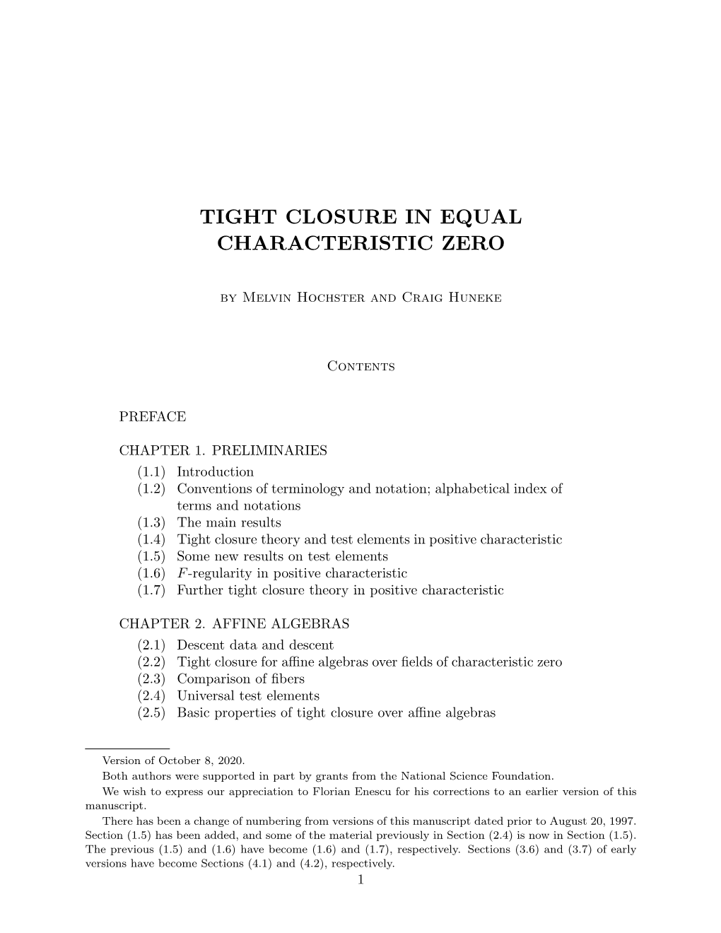 Tight Closure in Equal Characteristic Zero