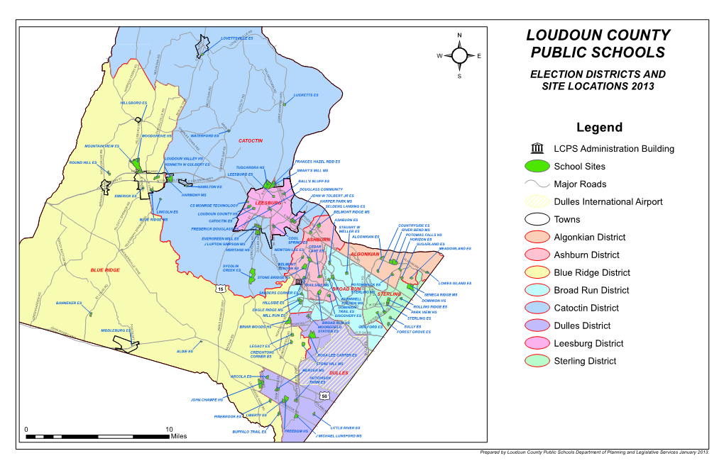 Loudoun County Public Schools Election Districts and Site Locations