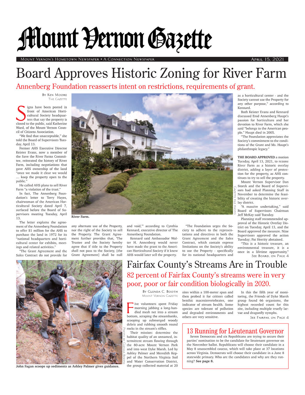 Board Approves Historic Zoning for River Farm Annenberg Foundation Reasserts Intent on Restrictions, Requirements of Grant