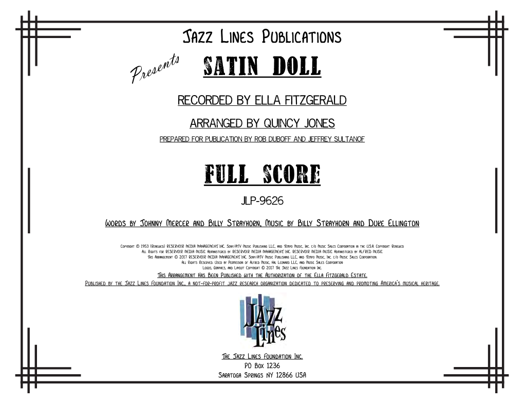 Satin Doll Full Score