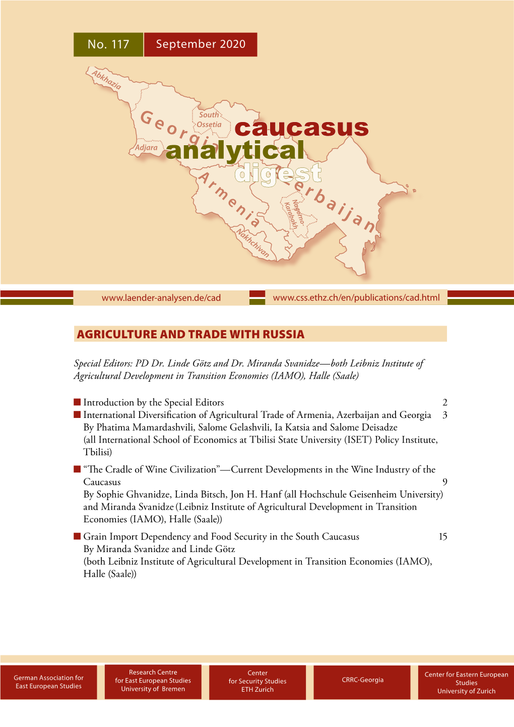 CAUCASUS ANALYTICAL DIGEST No. 117, September 2020 2