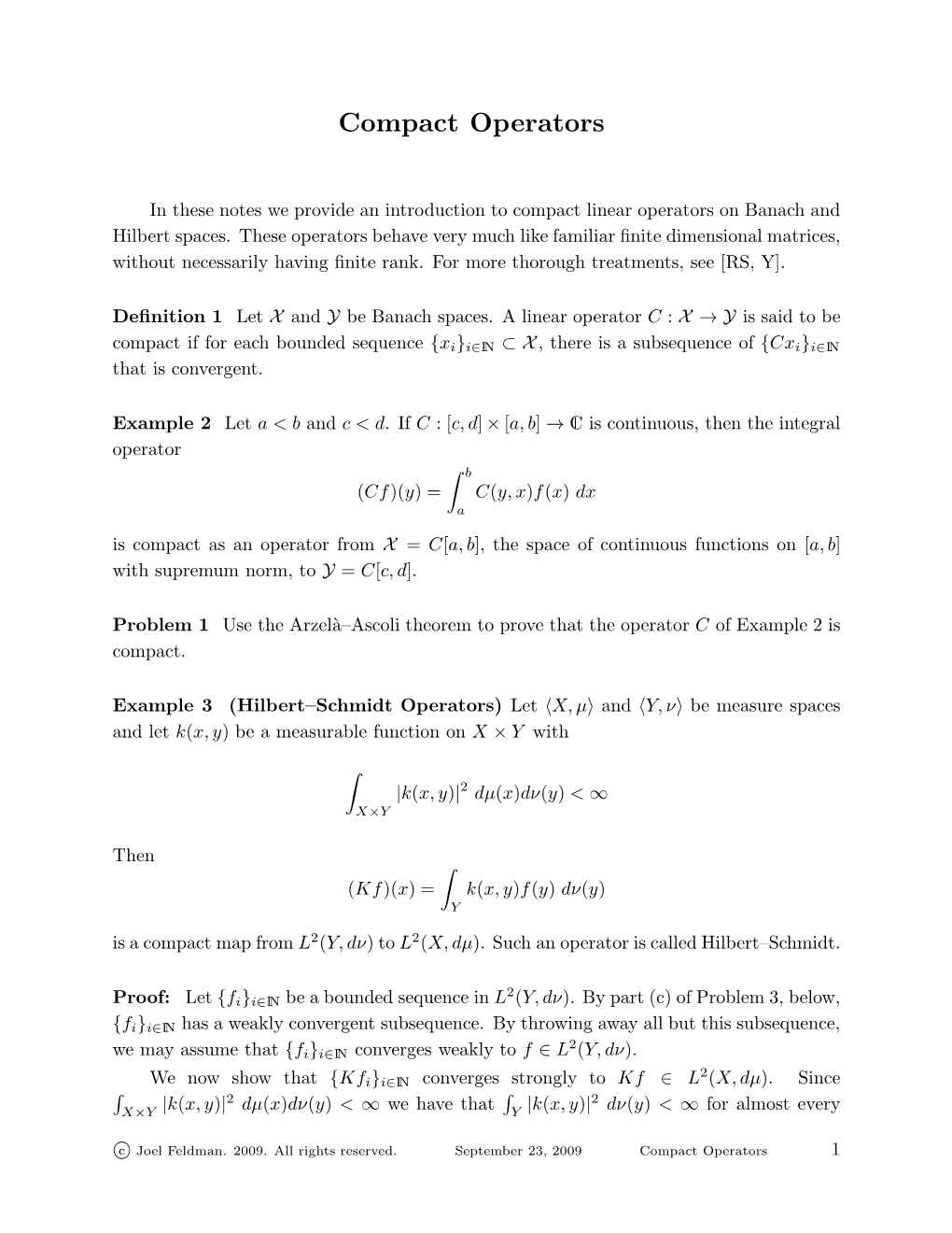 Compact Operators