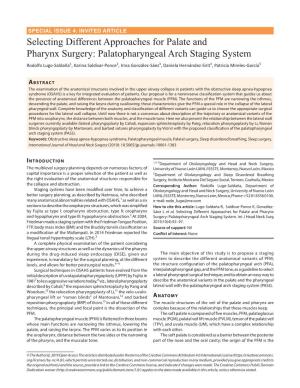 Selecting Different Approaches for Palate and Pharynx Surgery