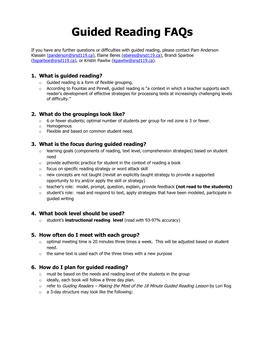 Guided Reading Faqs