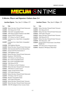 Collector, Player and Signature Guitars June 2-4