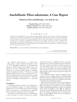 Ameloblastic Fibro-Odontoma: a Case Report
