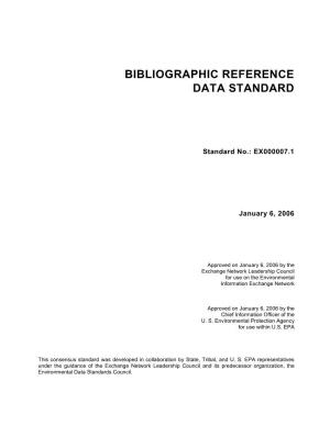 Bibliographic Reference Data Standard