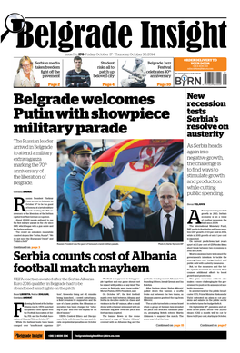 Belgrade Welcomes Putin with Showpiece Military Parade