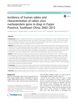 Incidence of Human Rabies and Characterization of Rabies Virus
