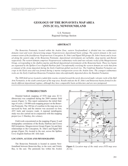Geology of the Bonavista Map Area (Nts 2C/11), Newfoundland
