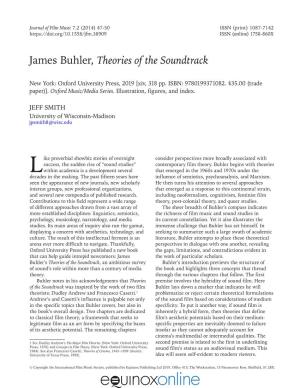 James Buhler, Theories of the Soundtrack