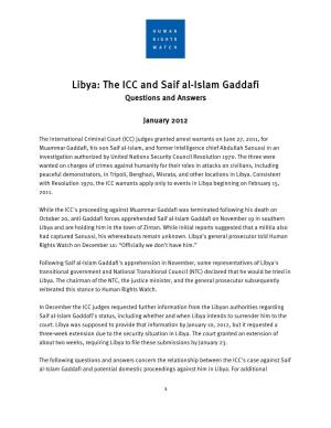 Libya: the ICC and Saif Al-Islam Gaddafi Questions and Answers