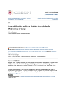 Young Poland's (Mis)Readings of Synge