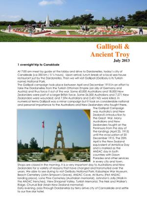 Gallipoli & Ancient Troy