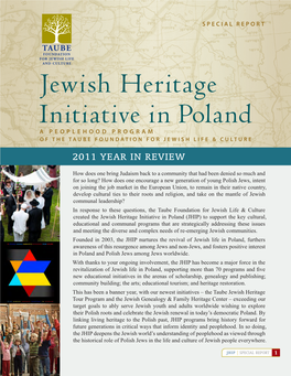 Jewish Heritage Initiative in Poland Fall 2011 Newsletter