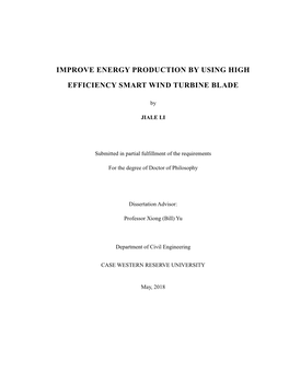 Improve Energy Production by Using High Efficiency Smart Wind Turbine Blade
