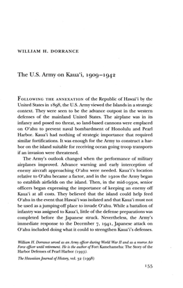 The U.S. Army on Kaua'i, 1909—1942