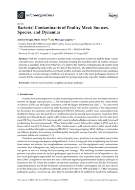 Bacterial Contaminants of Poultry Meat: Sources, Species, and Dynamics