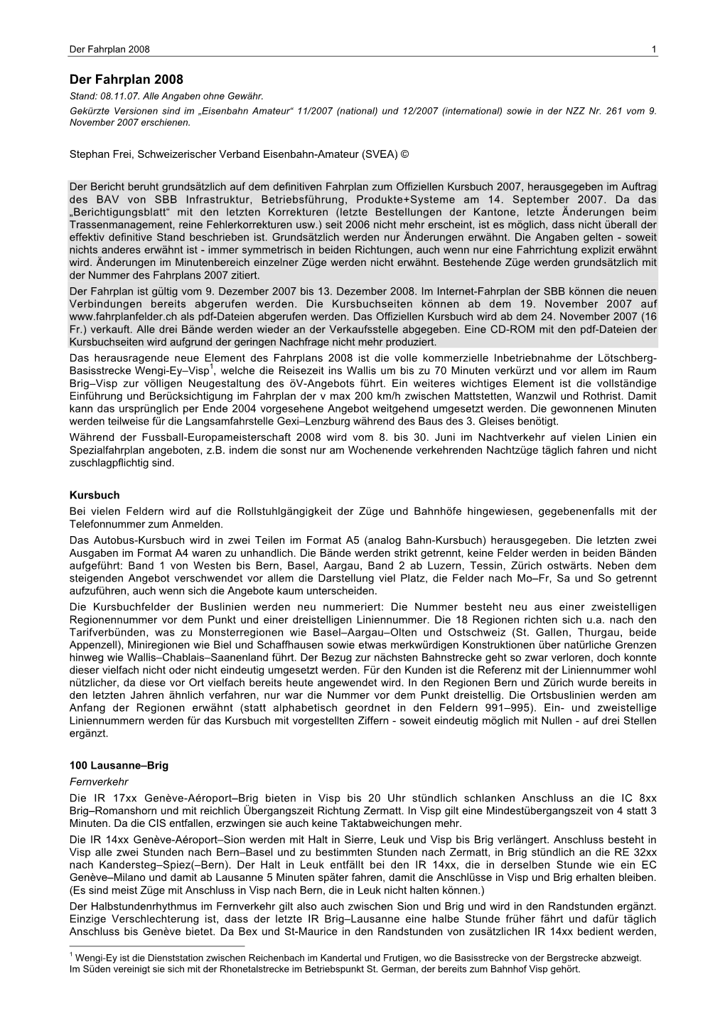 Der Fahrplan 2008 1