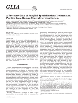 A Proteome Map of Axoglial Specializations Isolated and Purified