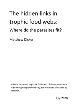 The Hidden Links in Trophic Food Webs: Where Do the Parasites Fit?