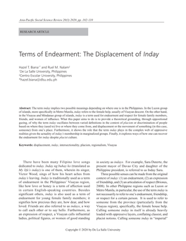 The Displacement of Inday